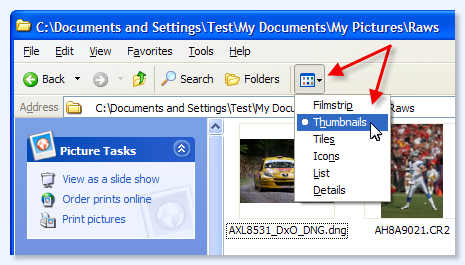 Enable Thumbnail Views on Windows XP
