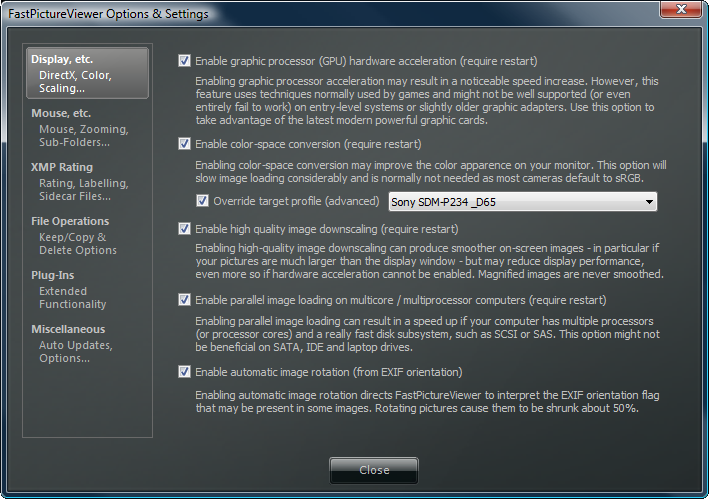 Options Dialog 1