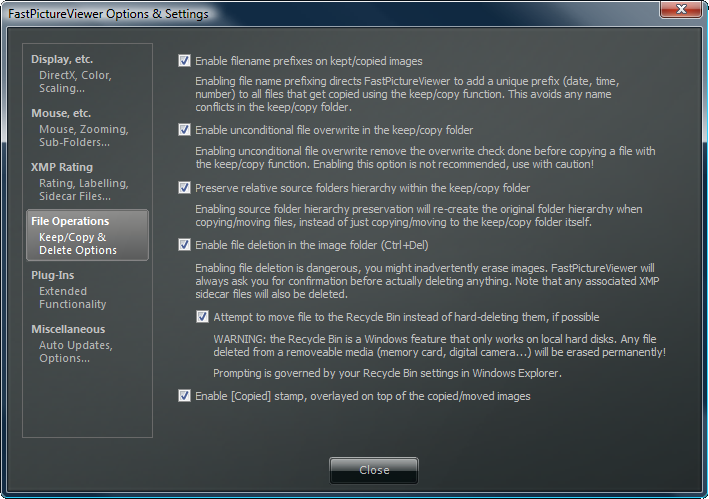 Options Dialog 4