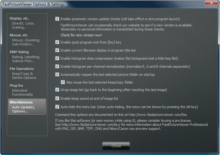 Options Dialog 6